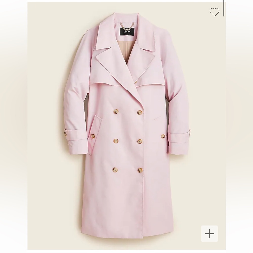 BNWT j crew light pink trench coat as seen on vogue UK.
